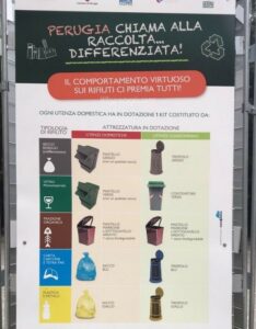 How is garbage collection managed in Perugia's city center
